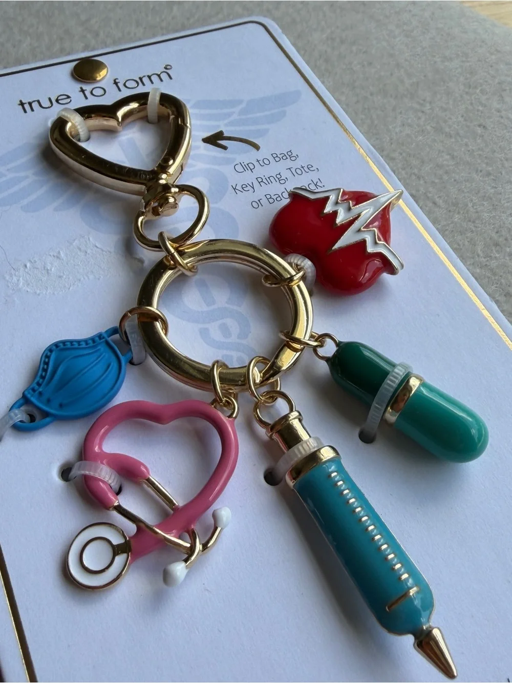 True to Form Nurse Handbag Charm Keychain – Graduation Gift, Nurse Gift, Healthc - Picture 1 of 3